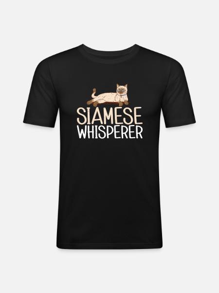 Siamesische Katze Geschenke - Männer Slim Fit T-Shirt - Schwarz