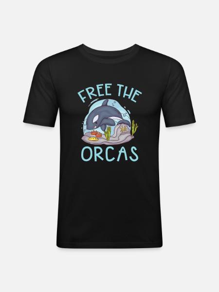 Orca Whale Gifts - Men's Slim Fit T-Shirt - black