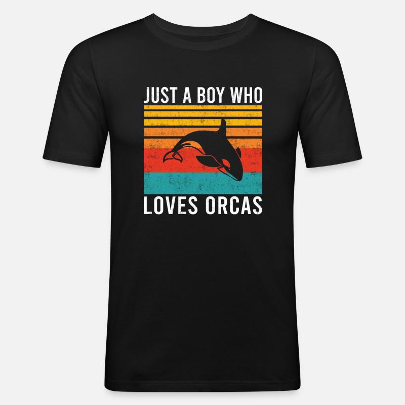 Orca Wal Geschenke - Männer Slim Fit T-Shirt - Schwarz