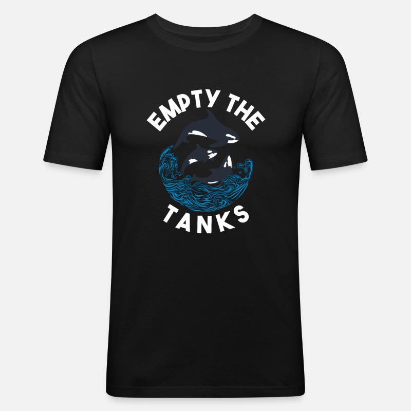 Orca Wal Geschenke - Männer Slim Fit T-Shirt - Schwarz