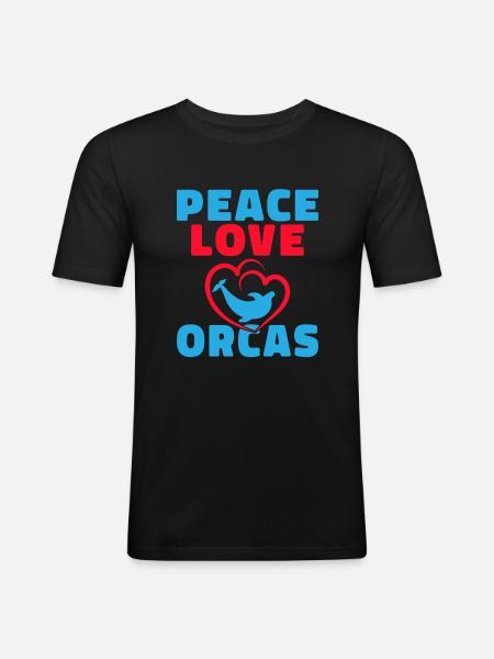 Orca Wal Geschenke - Männer Slim Fit T-Shirt - Schwarz