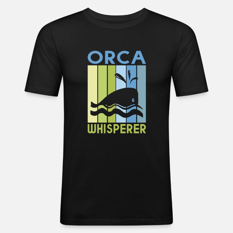 Orca Wal Geschenke - Männer Slim Fit T-Shirt - Schwarz