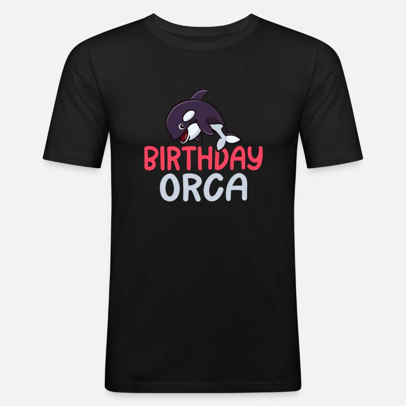Orca Wal Geschenke - Männer Slim Fit T-Shirt - Schwarz