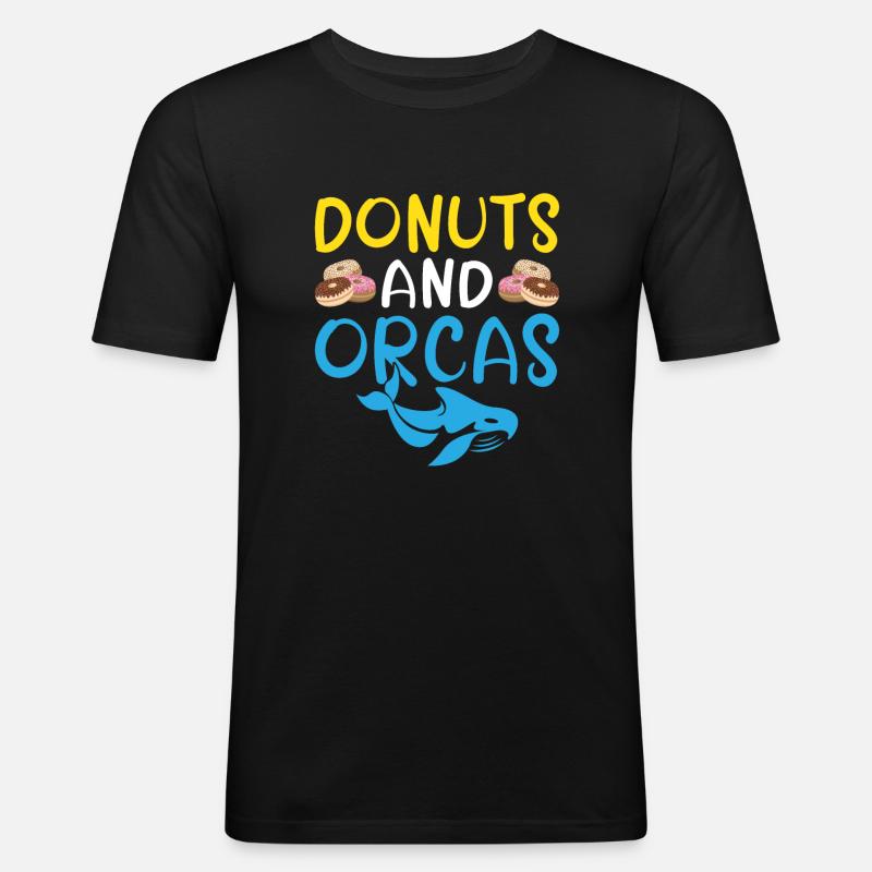 Orca Wal Geschenke - Männer Slim Fit T-Shirt - Schwarz