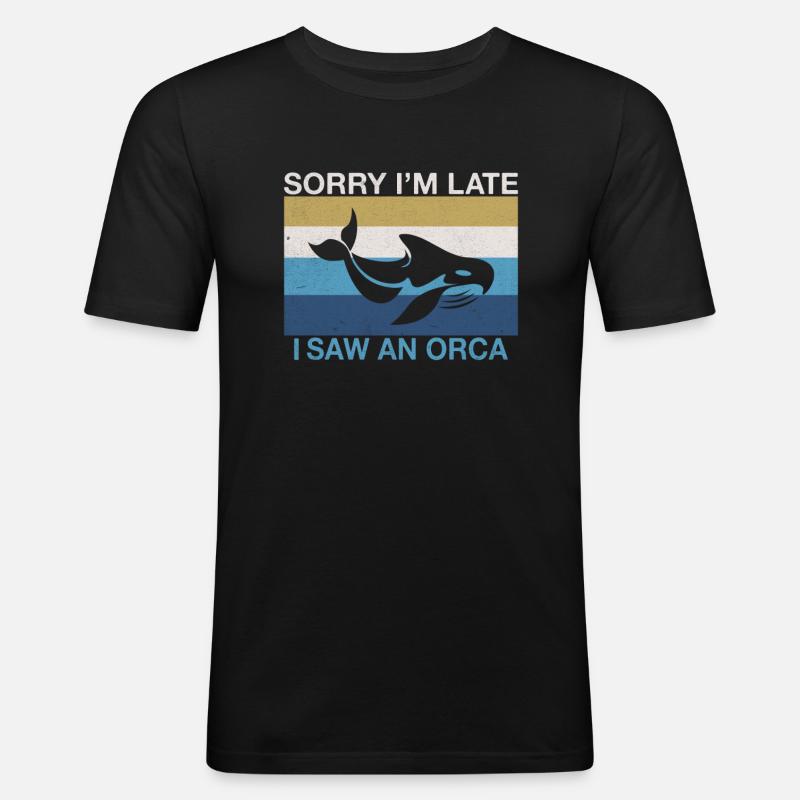 Orca Wal Geschenke - Männer Slim Fit T-Shirt - Schwarz