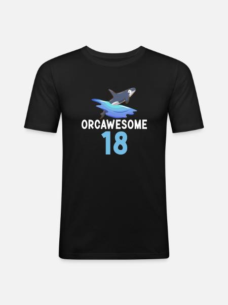 Cadeaux de baleines orques - T-shirt près du corps Homme - noir