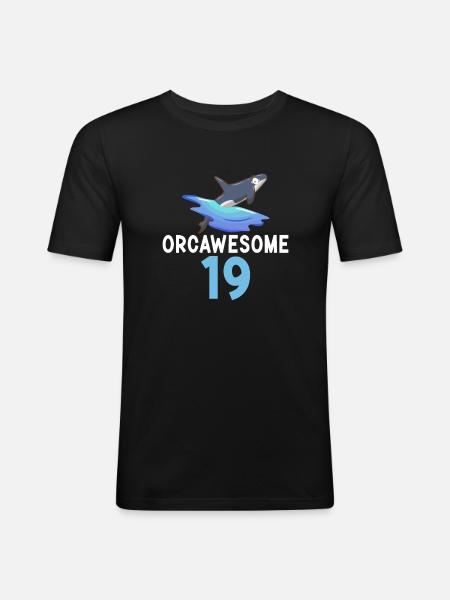 Orca Wal Geschenke - Männer Slim Fit T-Shirt - Schwarz