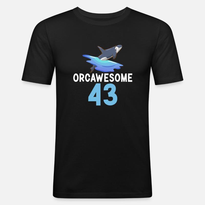 Orca Wal Geschenke - Männer Slim Fit T-Shirt - Schwarz