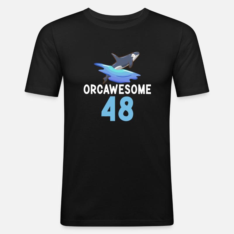 Orca Wal Geschenke - Männer Slim Fit T-Shirt - Schwarz