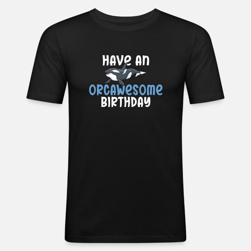Orca Wal Geschenke - Männer Slim Fit T-Shirt - Schwarz