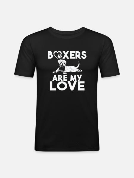 Boxer Hund Geschenke - Männer Slim Fit T-Shirt - Schwarz