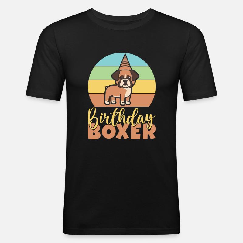 Boxer Hund Geschenke - Männer Slim Fit T-Shirt - Schwarz