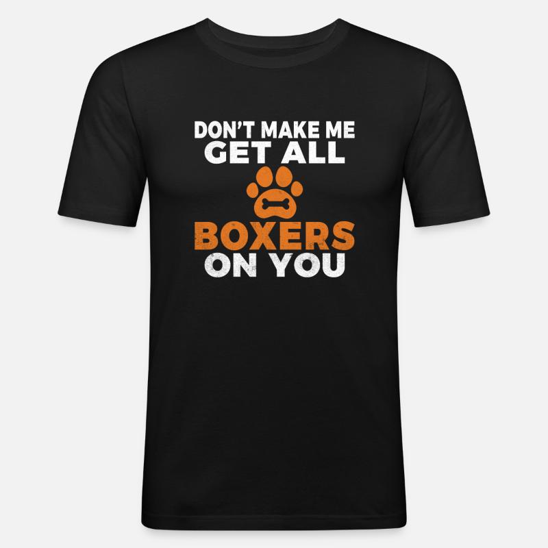 Boxer Hund Geschenke - Männer Slim Fit T-Shirt - Schwarz