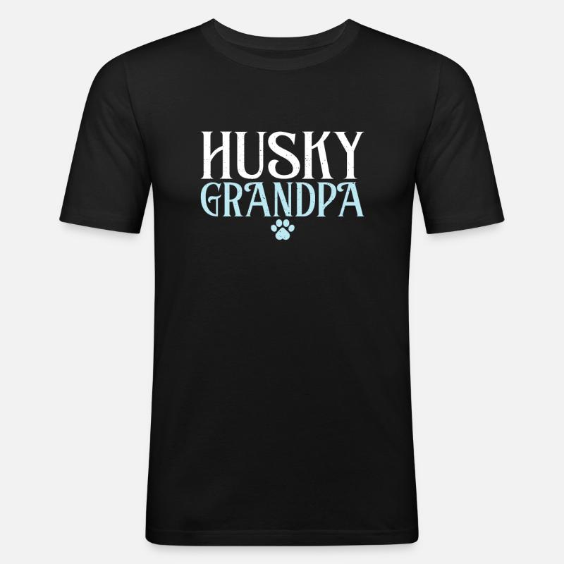 Husky-Hunde-Geschenke - Männer Slim Fit T-Shirt - Schwarz