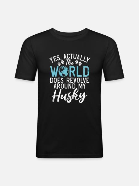 Husky Dog Gifts - Men's Slim Fit T-Shirt - black
