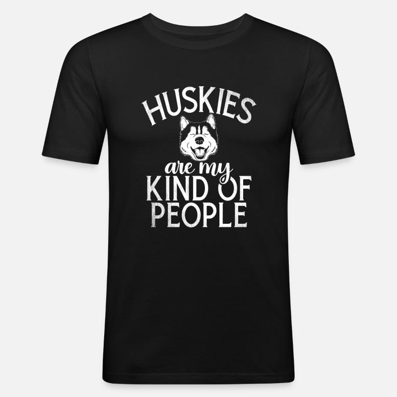 Husky-Hunde-Geschenke - Männer Slim Fit T-Shirt - Schwarz