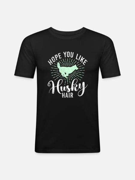 Husky-Hunde-Geschenke - Männer Slim Fit T-Shirt - Schwarz