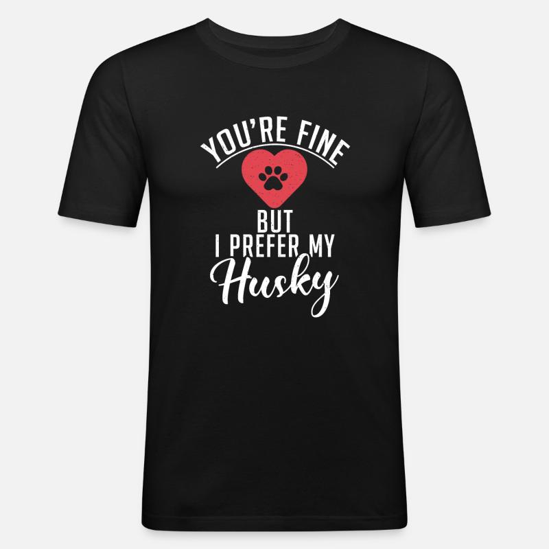 Husky-Hunde-Geschenke - Männer Slim Fit T-Shirt - Schwarz