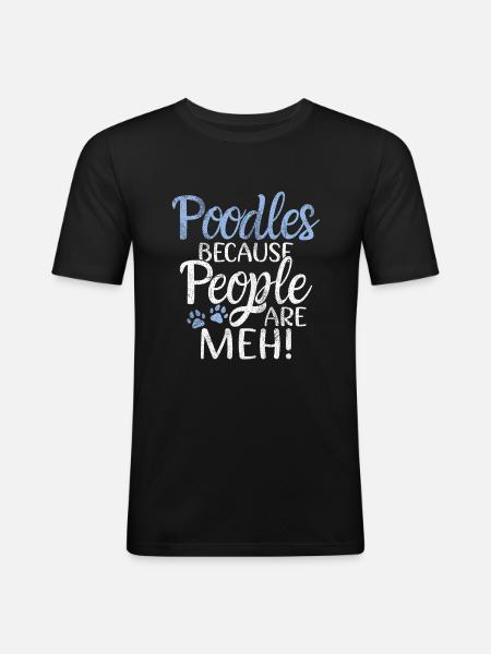 Cadeaux Caniche - T-shirt près du corps Homme - noir