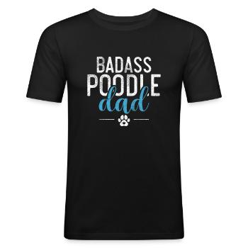 Poodle Gifts - Männer Slim Fit T-Shirt - Schwarz - Vorne - Nik (191cm)