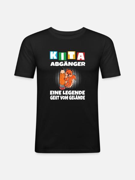 Kindergarten Abgänger Schulanfang Einschulung - Männer Slim Fit T-Shirt - Schwarz