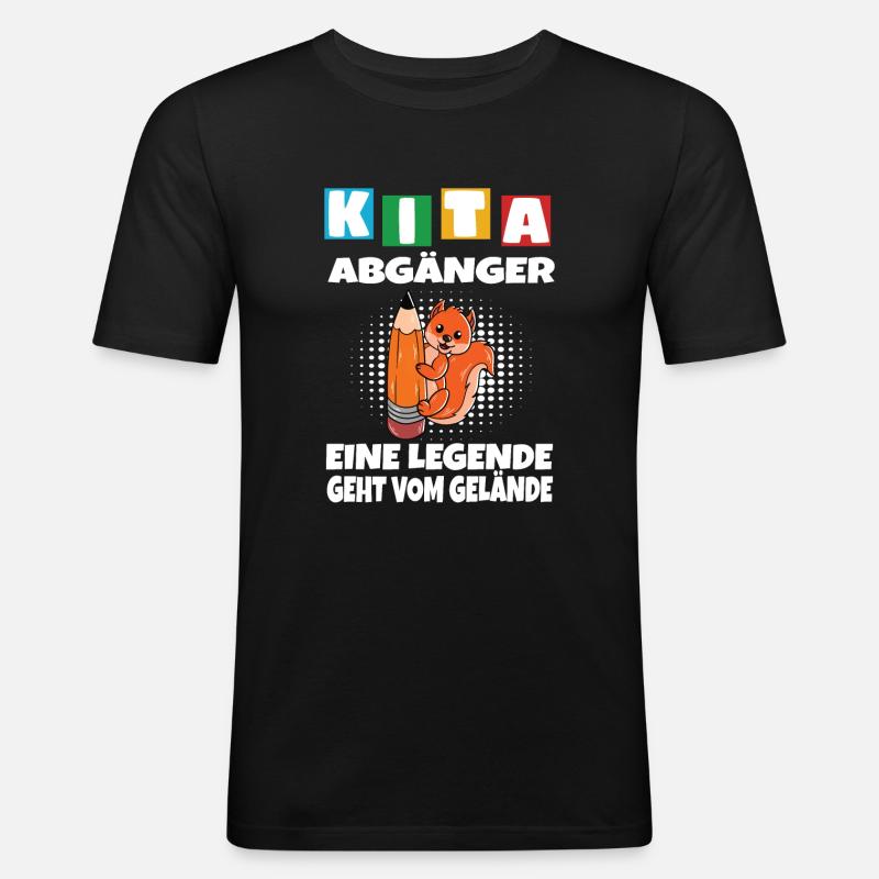 Kindergarten Abgänger Schulanfang Einschulung - Männer Slim Fit T-Shirt - Schwarz