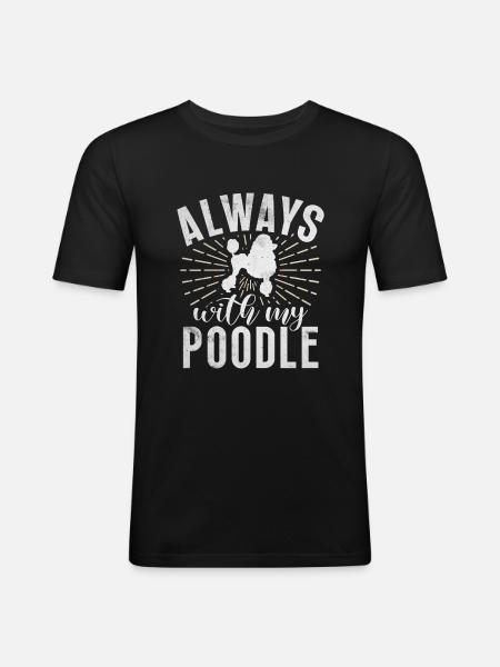 Poodle Gifts - Männer Slim Fit T-Shirt - Schwarz