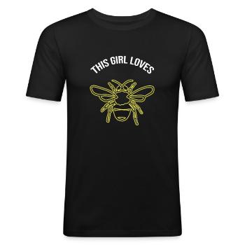 Bee for beekeepers and beekeepers - Men's Slim Fit T-Shirt - black - Front - Nik (191cm)