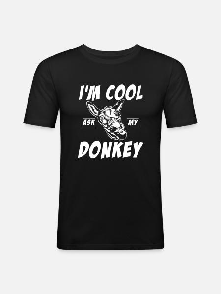 Donkey Lover Gifts - Männer Slim Fit T-Shirt - Schwarz