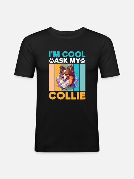 Cadeaux Collie - T-shirt près du corps Homme - noir