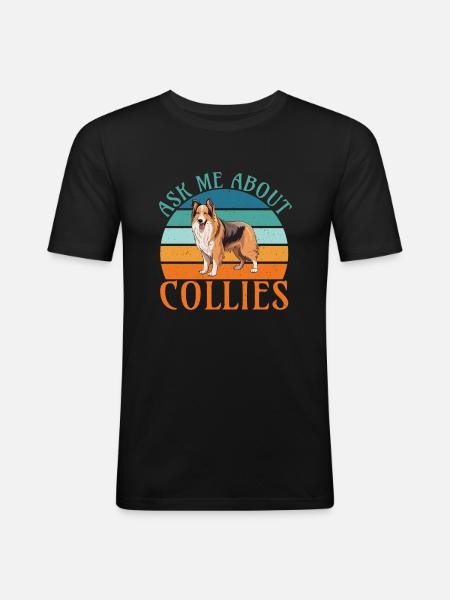 Cadeaux Collie - T-shirt près du corps Homme - noir