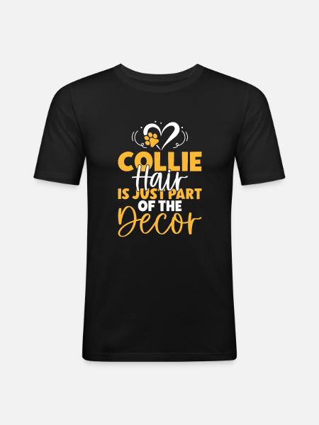 Cadeaux Collie - T-shirt près du corps Homme - noir