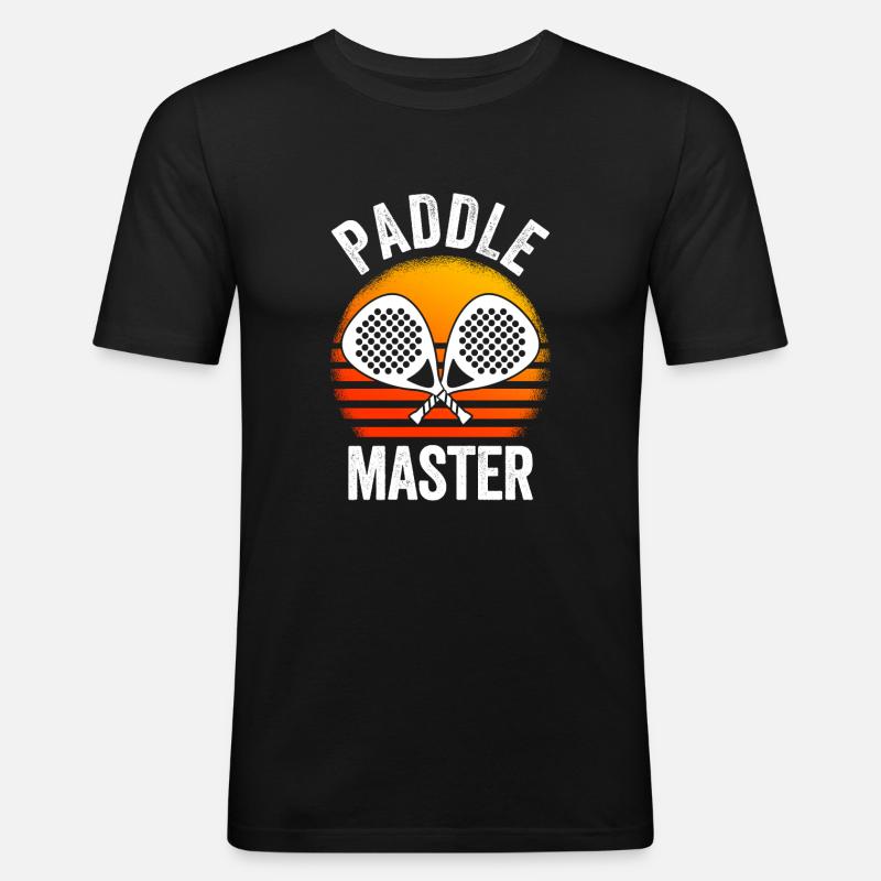 Paddle Master Paddle Tennis - Männer Slim Fit T-Shirt - Schwarz