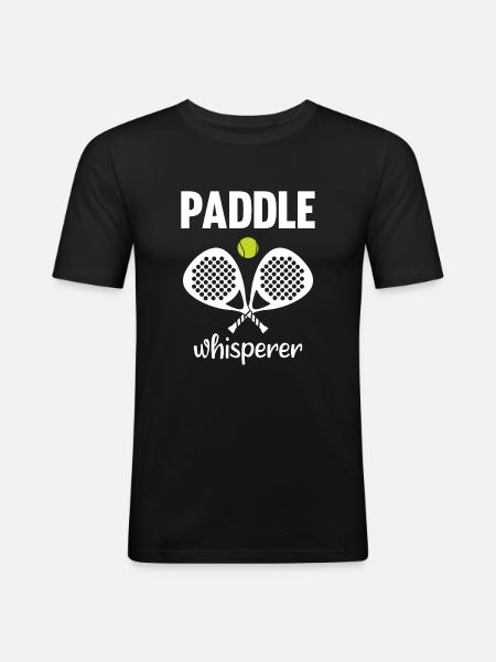 Paddle Whisperer Paddle Tennis - Men's Slim Fit T-Shirt - black