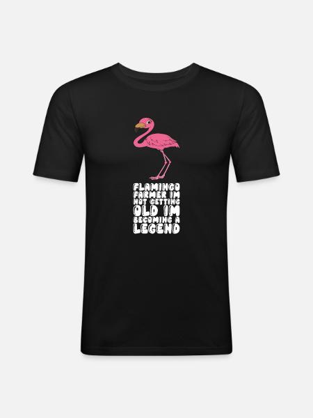 Funny flamingo - Men's Slim Fit T-Shirt - black
