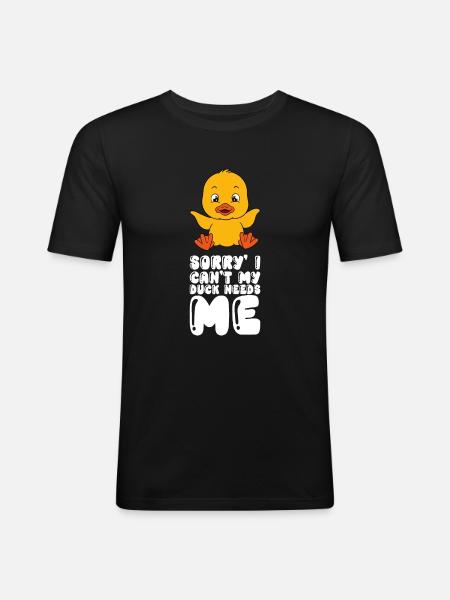 Funny duck Cute ducks - Men's Slim Fit T-Shirt - black