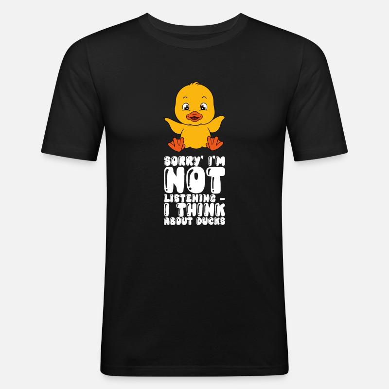 Funny duck Cute ducks - Men's Slim Fit T-Shirt - black