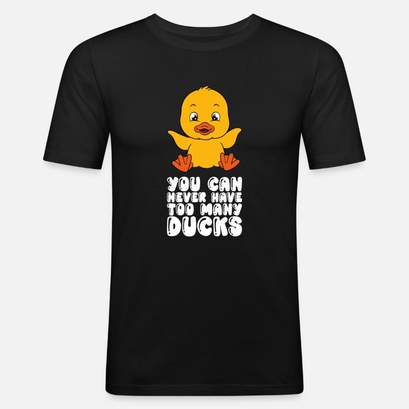 Drôle de canard Canards mignons - T-shirt près du corps Homme - noir