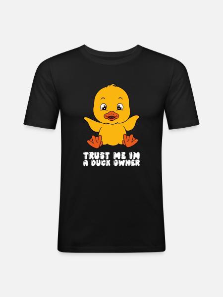 Funny duck Cute ducks - Men's Slim Fit T-Shirt - black