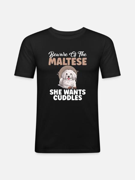 Maltese Owner Gifts - Men's Slim Fit T-Shirt - black