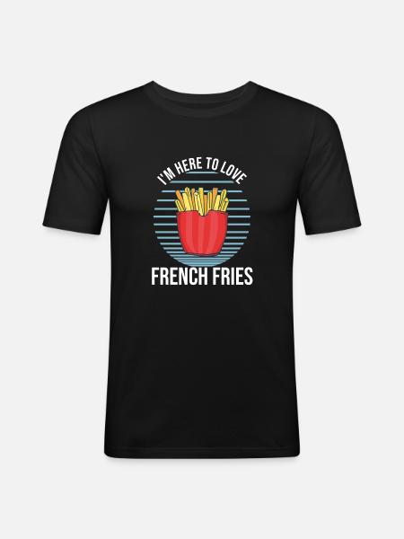 Funny Fries Funny French Fries - Men's Slim Fit T-Shirt - black