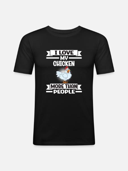 Funny Chicken Saying Chicken - Men's Slim Fit T-Shirt - black