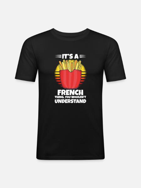 Funny Fries Funny French Fries - Men's Slim Fit T-Shirt - black