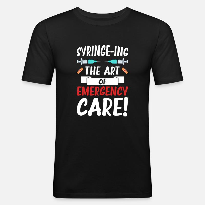 Lustige Krankenschwester Geschenke - Männer Slim Fit T-Shirt - Schwarz