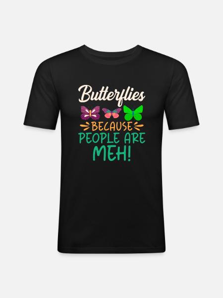 Butterfly Lover Gifts - Men's Slim Fit T-Shirt - black