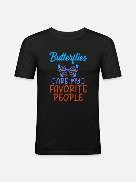 Butterfly Lover Gifts - Men's Slim Fit T-Shirt - black