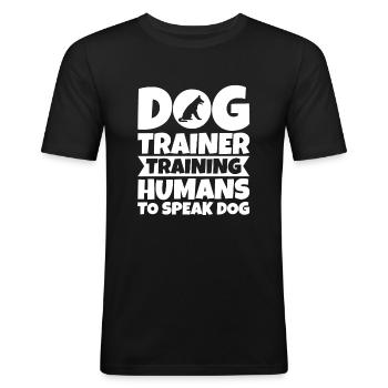 Dog Trainer Dog School Dog Sports - Men's Slim Fit T-Shirt - black - Front - Nik (191cm)