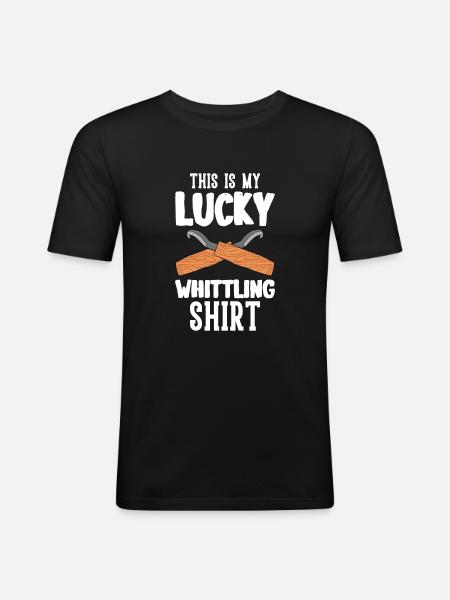 Wood Shining Wood Carving - Men's Slim Fit T-Shirt - black