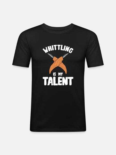 Wood Shining Wood Carving - Men's Slim Fit T-Shirt - black