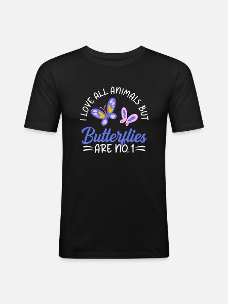 Butterfly Lover Gifts - Men's Slim Fit T-Shirt - black